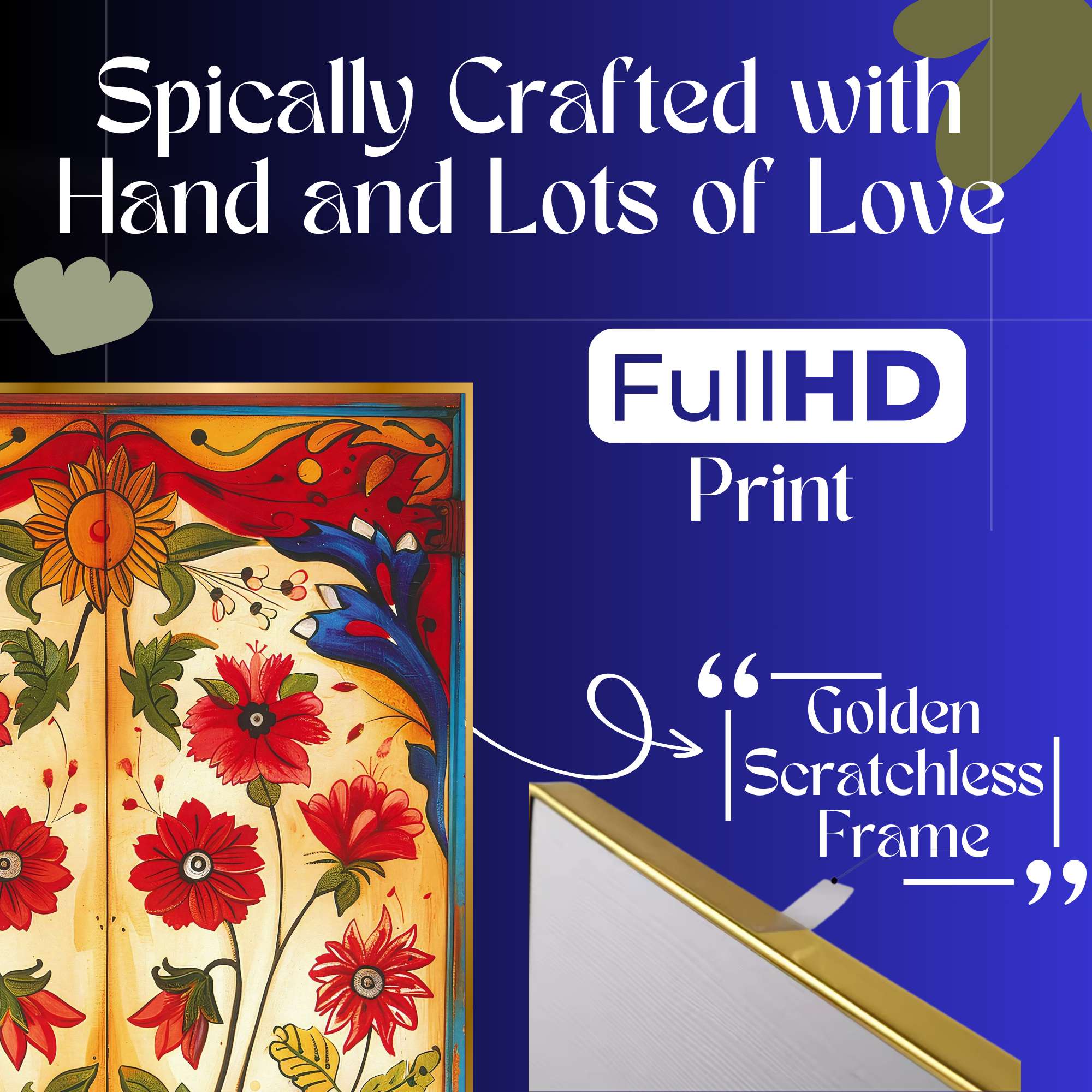 Set of Four Wall Paintings for Wall Dacoration Golden Framed Wall Paintings for Living Room & Bedroom Wall Art for Home Decoration & Office Wall Décor (13x10 inch CH-GD4-5) - Image 3